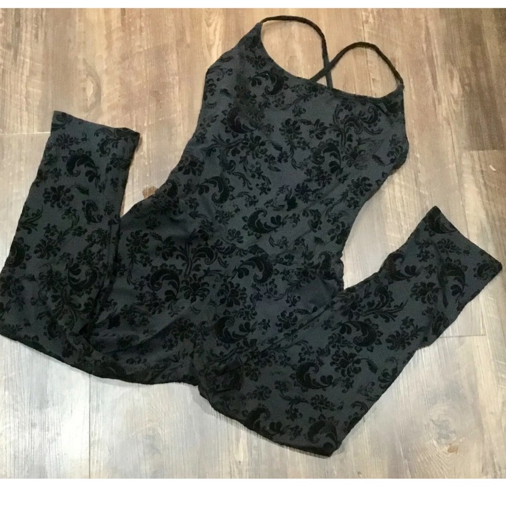 Free People  Romper Catsuit Velvet Stretch S/M - Picture 2 of 5